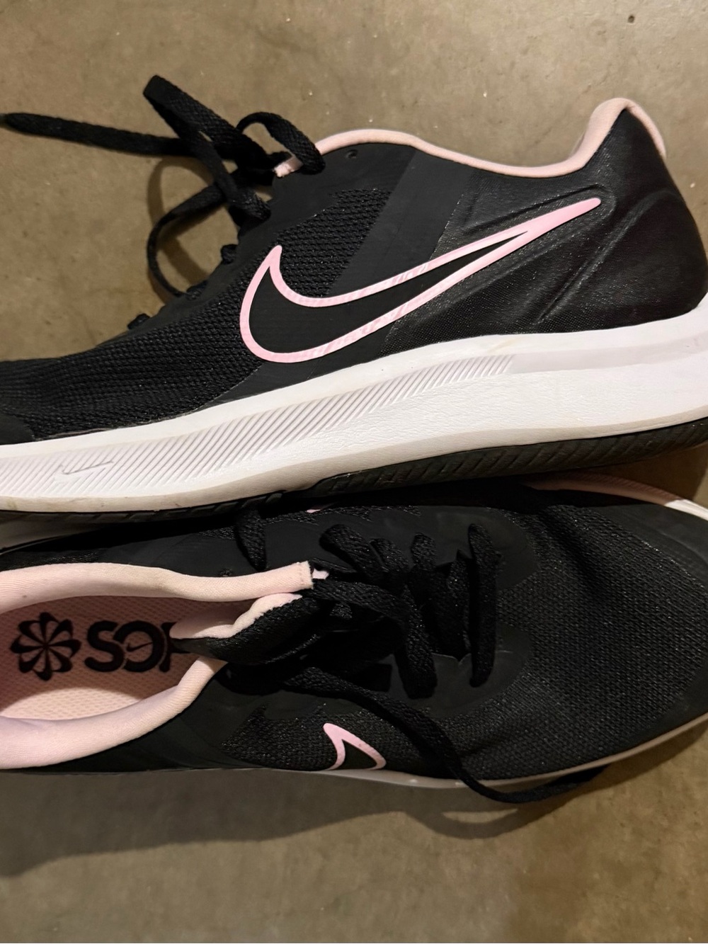 Nike Black Athletic Sneakers with Pink Trim